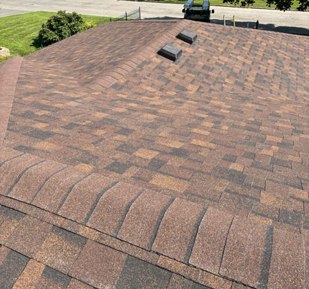 Roof repair with new shingles